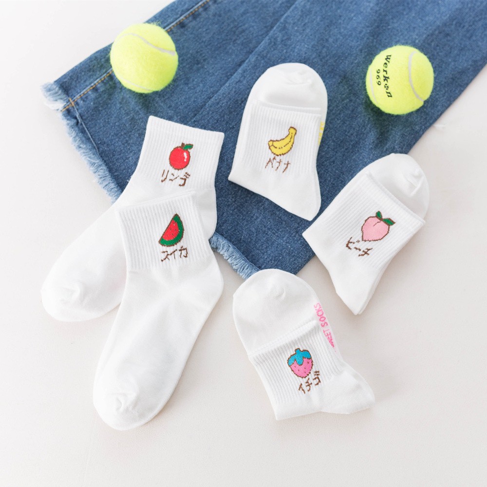 Tất cố cao Bivota Vớ Nữ Cổ Cao Hoa Quả MY SWEET SOCKS T32