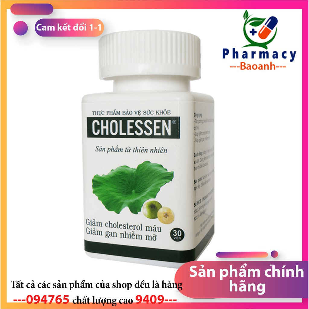 Cholessen Hộp 30 viên - hỗ trợ giảm mỡ máu, thanh lọc máu, giảm cholesterol trong máu