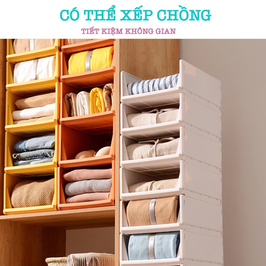 Kệ Gấp Gọn Chia Ngăn Tủ Quần Áo  Có Thể Xếp Chồng,Kéo Ra Nhiều Tầng Cao Cấp Q005 [Rẻ]