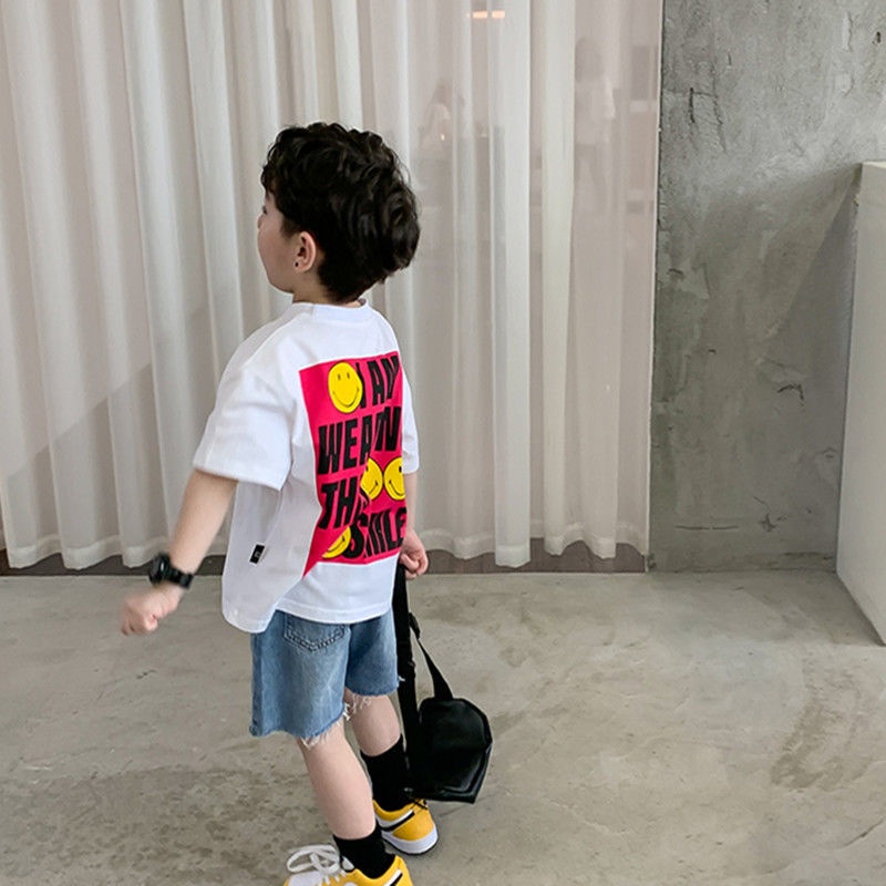 Áo thun cotton ngắn tay thời trang mùa hè cho bé trai