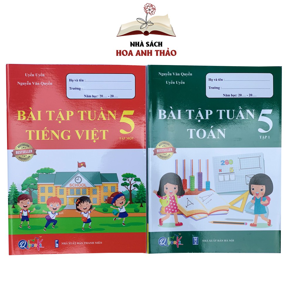 Sách - Bài tập tuần và đề kiểm tra Toán và Tiếng Việt lớp 5 học kỳ 1 Bộ 4 quyển