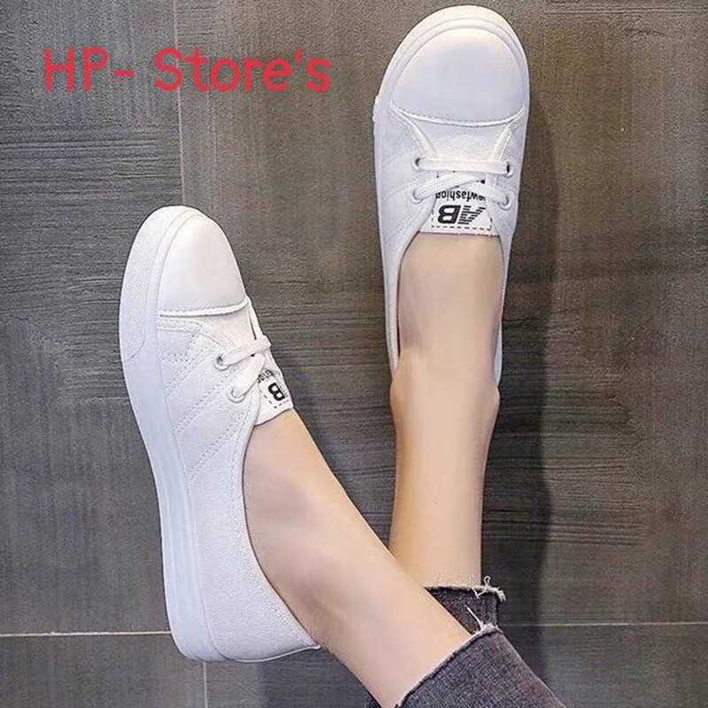 Giày lười nữ vải đế bệt xinh xắn, trẻ trung, slip on nữ