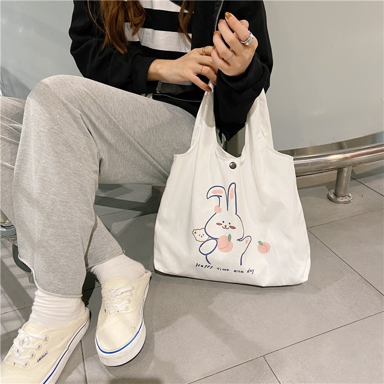 Túi tote vải nữ canvas đeo chéo thời trang LOTSTORE TX753