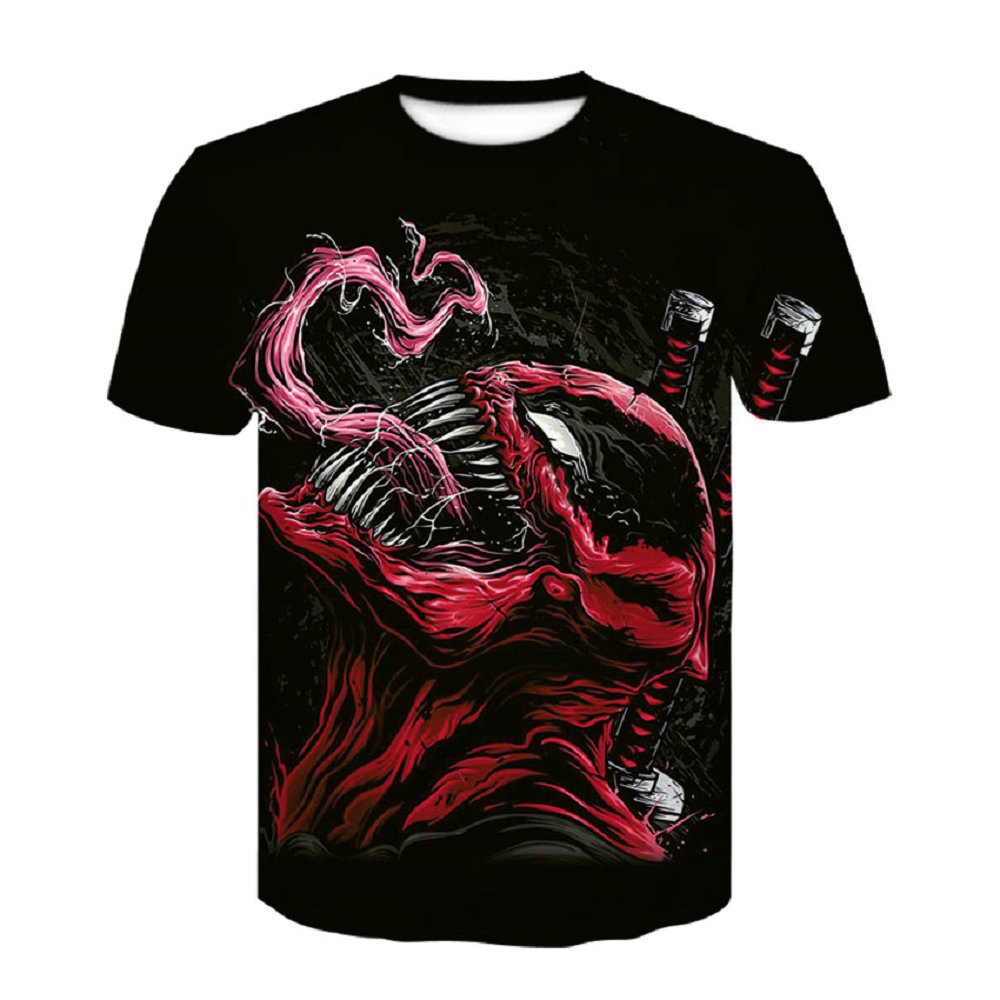 Áo thun nam tay ngắn cổ tròn in hình Venom 3D phong cách Marvel cá tính