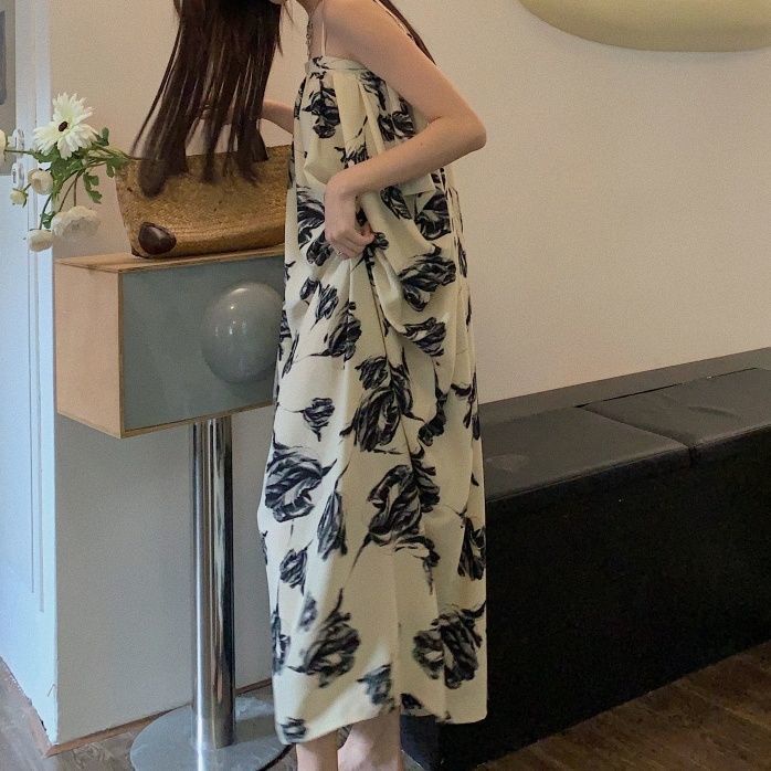 Đầm Yếm In Họa Tiết Phong Cách Hàn Quốc Thời Trang Cho Nữ