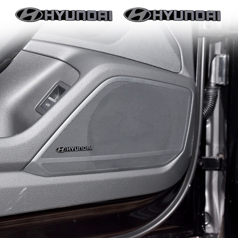 Set 4 / 10 Sticker Nhôm Dán Loa Xe Hơi Hyundai Elantra 2012 2017 Tucson Solaris Sonata Veloster i10 i20