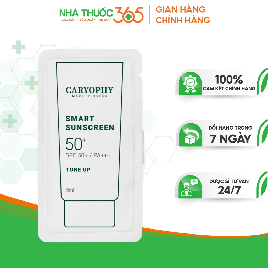 Kem Chống Nắng Ngăn Ngừa Mụn Caryophy Smart Tone Up Sunscreen SPF50+/PA+++ Sample 5ML
