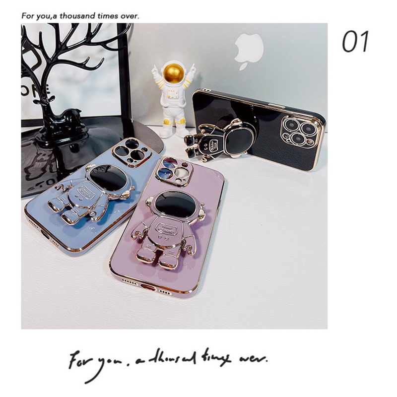 Ốp Điện Thoại Mềm Trong Suốt In Hình Phi Hành Gia 3D Chống Rơi Cho iPhone 13 11 12 Pro MAX X XS MAX 6 / 7 / 8 plus