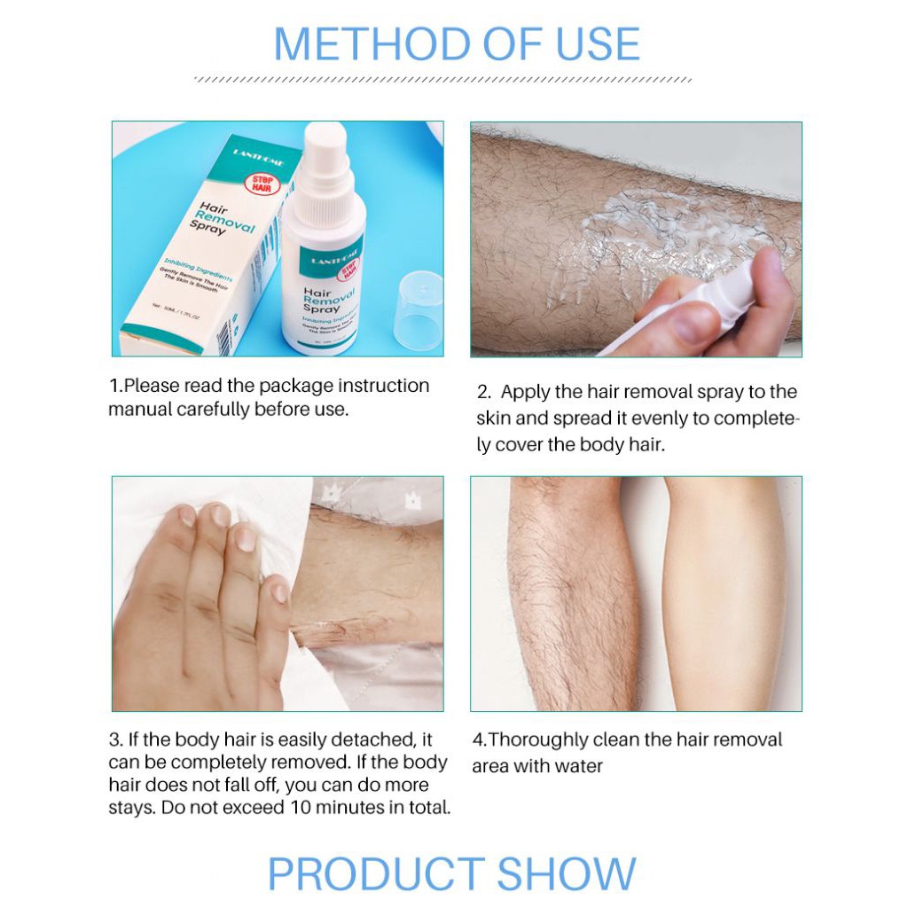 (Hàng Mới Về) Chai Xịt Tẩy Lông Toàn Thân Thành Phần Lô Hội Tự Nhiên Dưỡng Ẩm 50ml | BigBuy360 - bigbuy360.vn