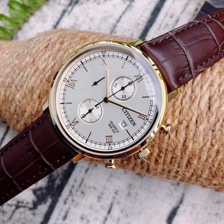 Đồng hồ nam citizen an3612-09p - máy quartz pin - kính khoáng cứng - dây da