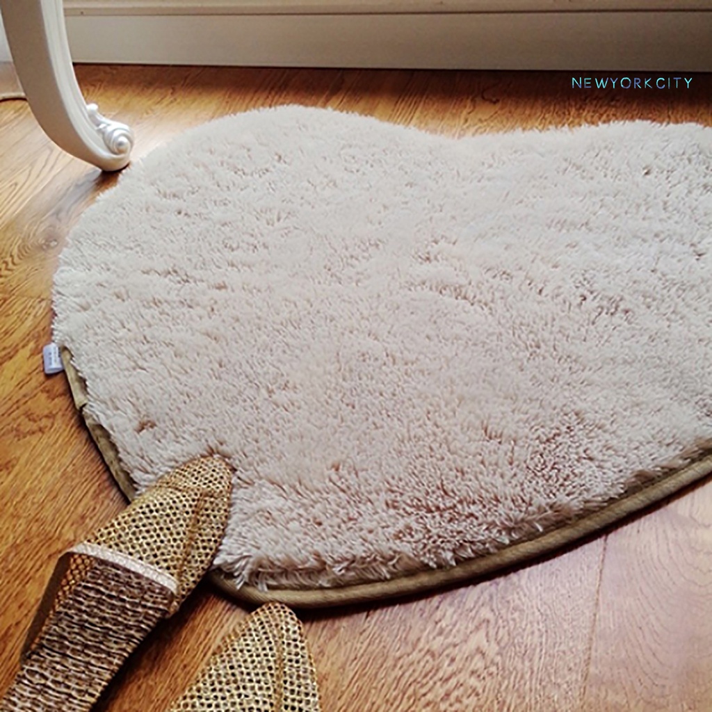 Thảm Lông Nhung Mềm Mại Thấm Hút Nước Hình Trái Tim