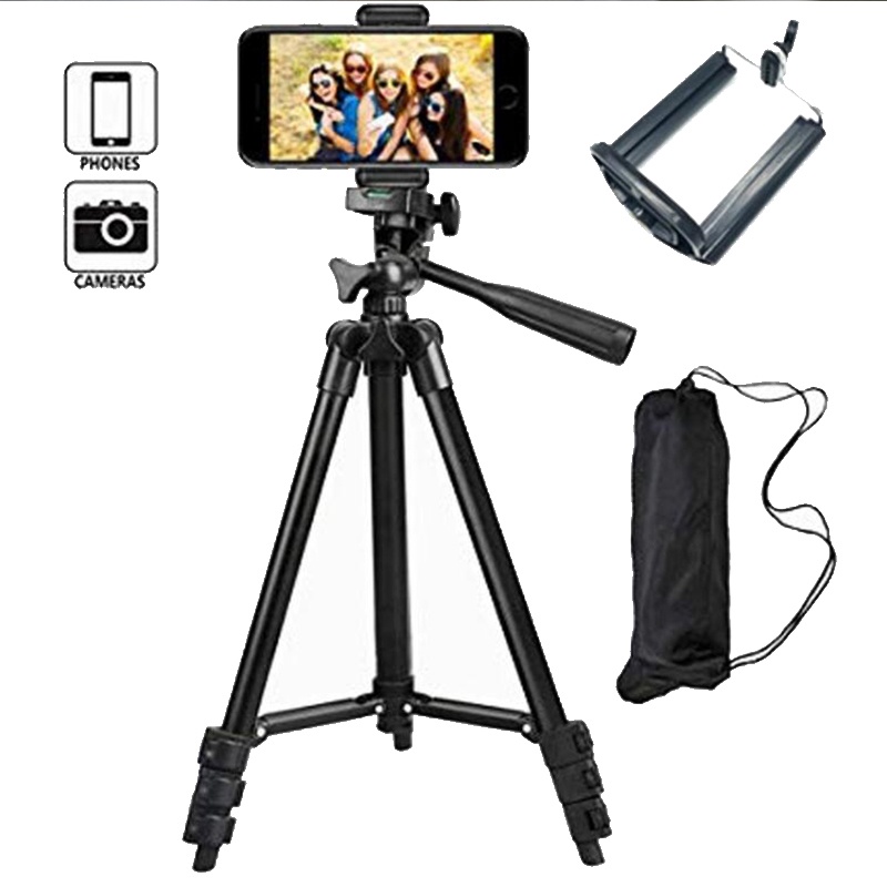 Gậy Đa Năng Tripod 3366 Có 3 Chân Máy Ảnh Chụp Hình Selfie Tự Sướng, cao 150cm, Kèm Giá Đở Điện Thoại &amp; Máy Ảnh.