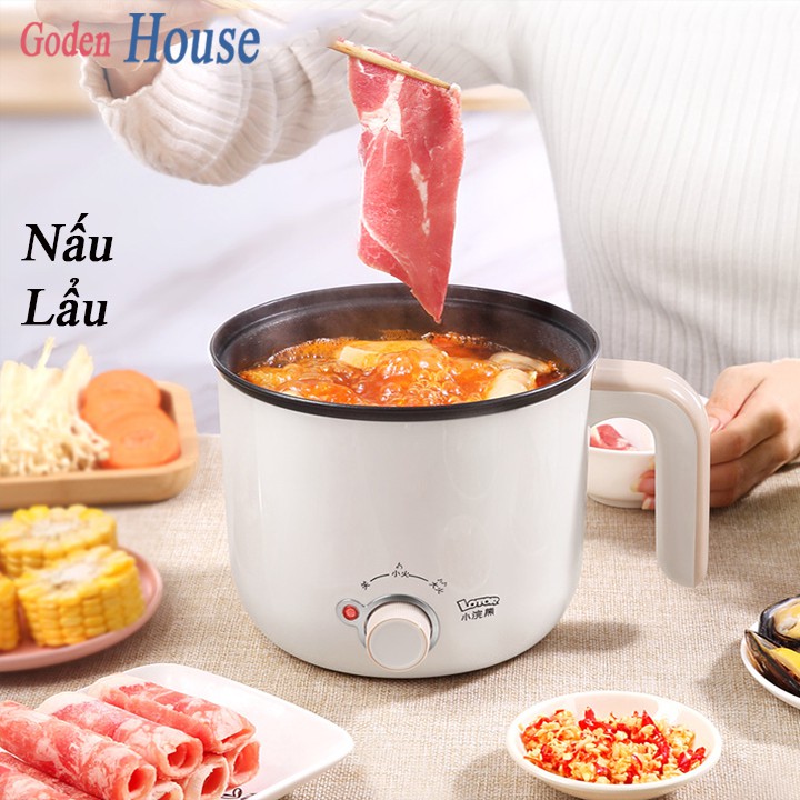 Nồi điện đa năng GODENHOUSE, nồi điện mini hình cốc cao cấp - bảo hành 1 năm.