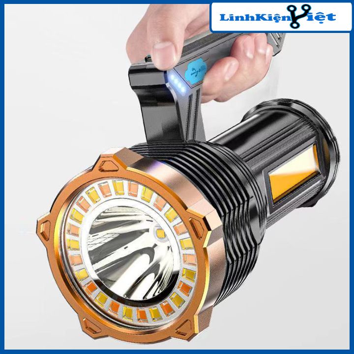 Đèn pin T712 led COB 10W đèn làm việc sạc USB siêu sáng đèn LED cắm trại báo dung lượng pin