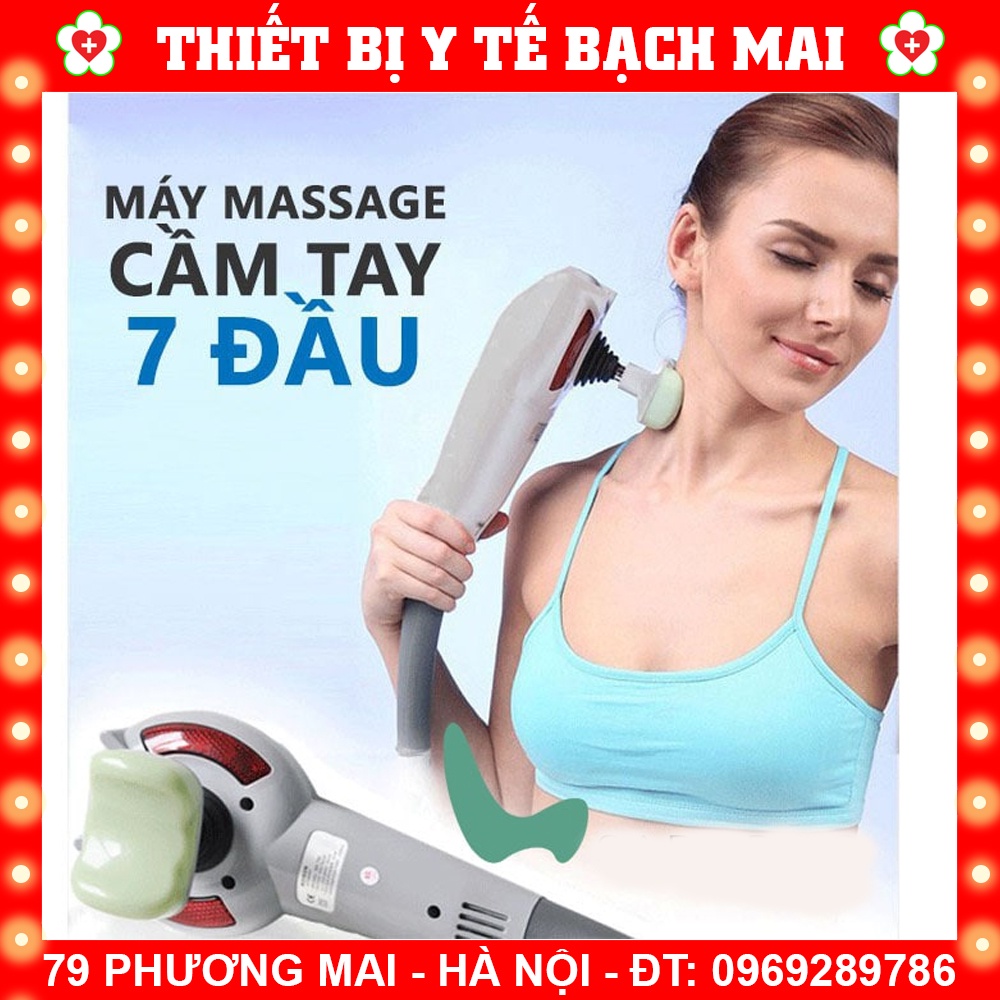 Máy Massage Cầm Tay  Máy Mát Xa Cầm Tay 7 Đầu Hồng Ngoại KING MASSAGER [Chính Hãng - Bảo Hành 12 Tháng]