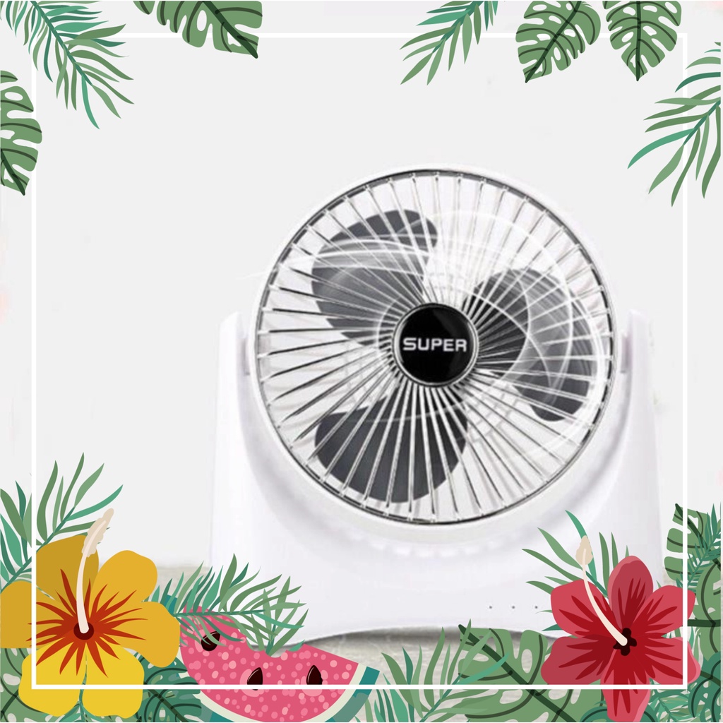 💔Sạc Tích Điện 3H💔 Quạt Để Bàn Sạc Tích Điện Super Fan, 3 Chế Độ Mát, Để Bàn Làm Việc, Ô Tô... Bảo Hành