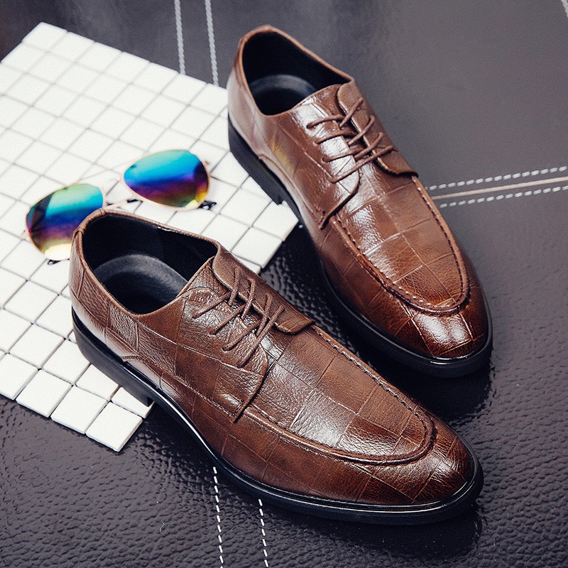 Giày tây nam mũi nhọn bằng da sang trọng