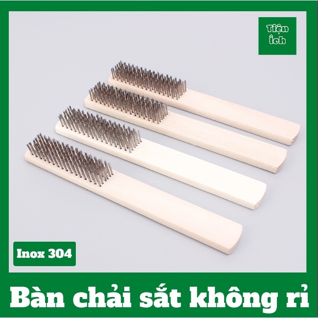Bàn chải sắt innox 304 đánh rỉ sét vệ sinh chà rửa đầu bò xe máy thiết bị máy móc chuyên dụng