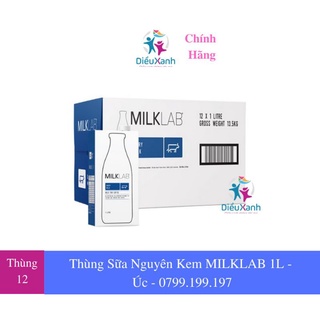 Thùng 12 Hộp Sữa Nguyên Kem Milklab 1L Nhập Khẩu Úc