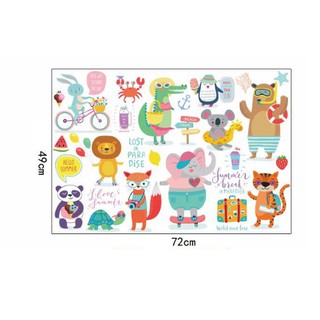 Decal trang trí tường - Thú Du Lịch Vui Chơi