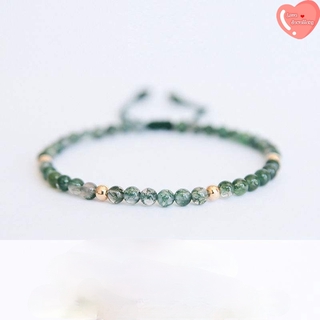 Vòng tay dây bện đính đá 4mm nhiều màu lựa chọn