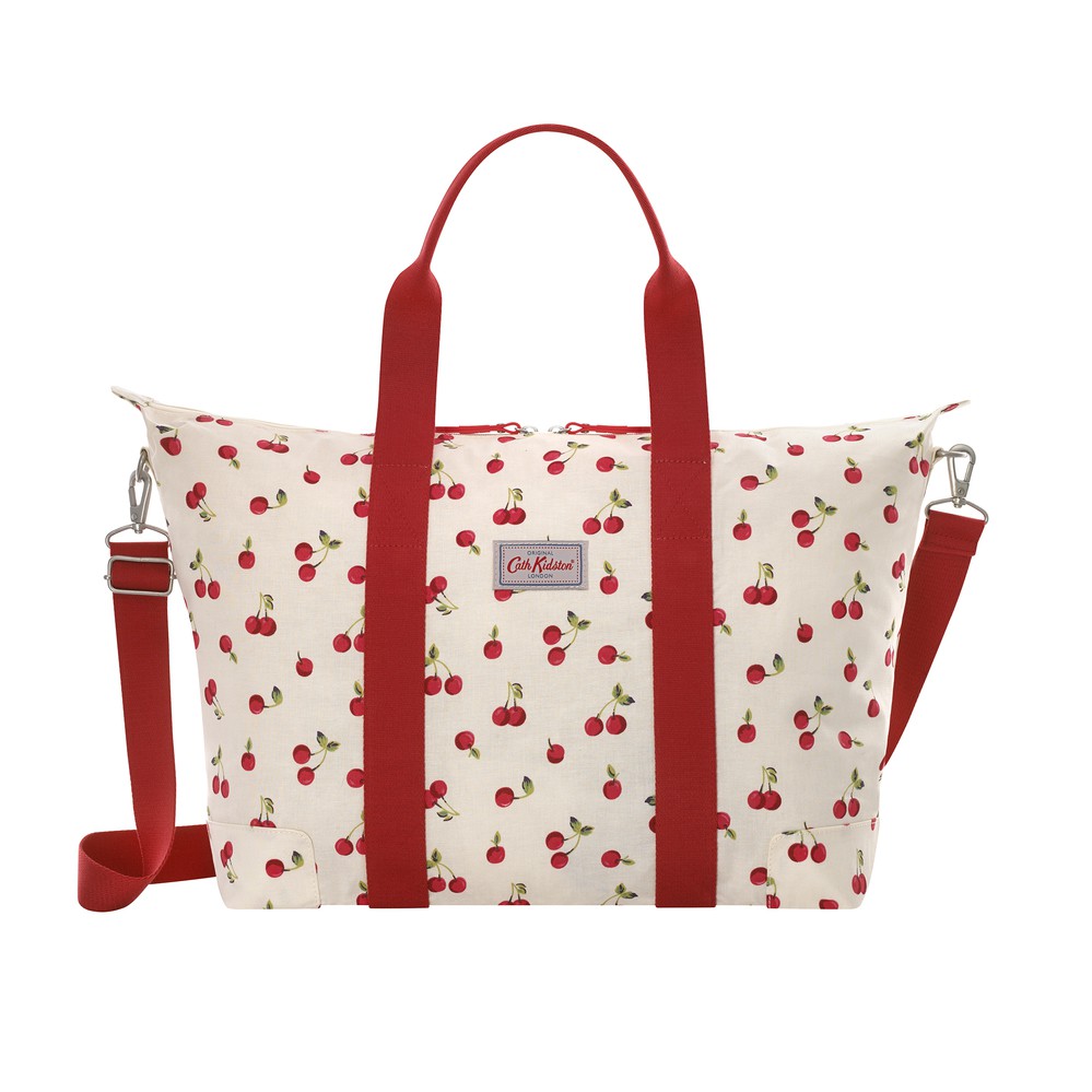 Cath Kidston - Túi du lịch Foldaway Overnight Bag Cherries - 1002492 - Ivory