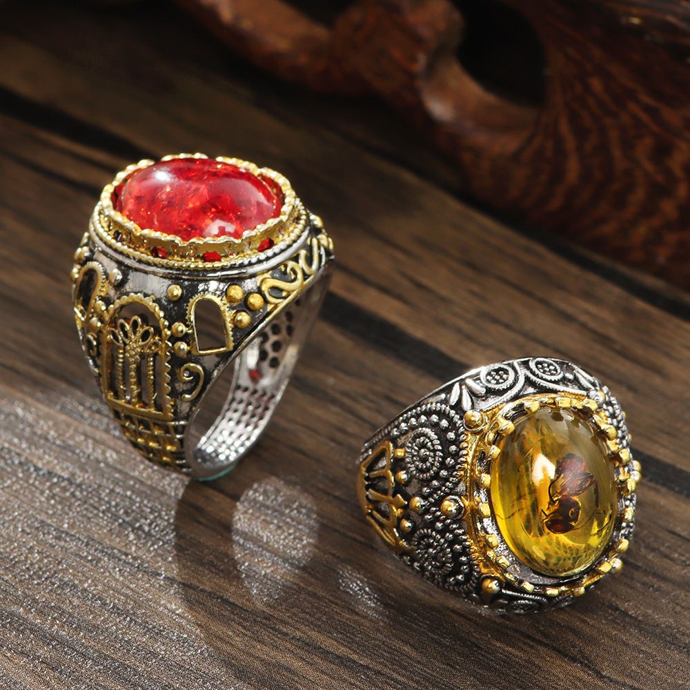 Nhẫn đeo tay đính đá zircon phong cách thời trang vintage cho nam nữ