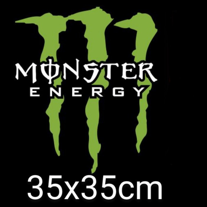 Cutting Sticker Monster Energy 35x35cm Green White Writing