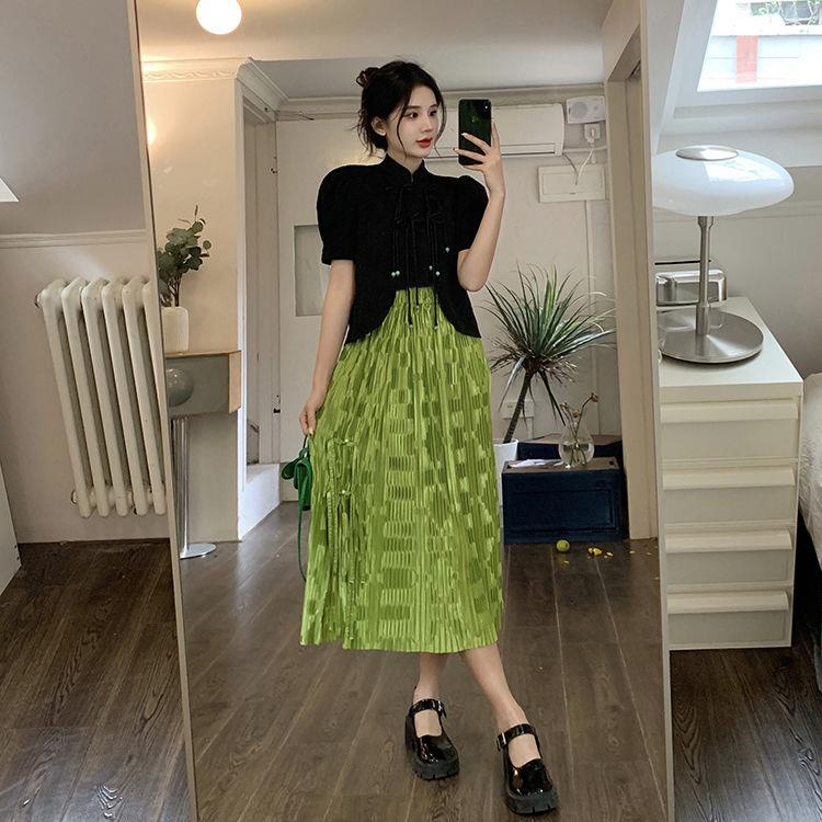 Áo Sơ Mi Ngắn Tay Đính Nút Phong Cách Trung Hoa Mẫu Mới Thời Trang Xuân Hè Cho Nữ 2022