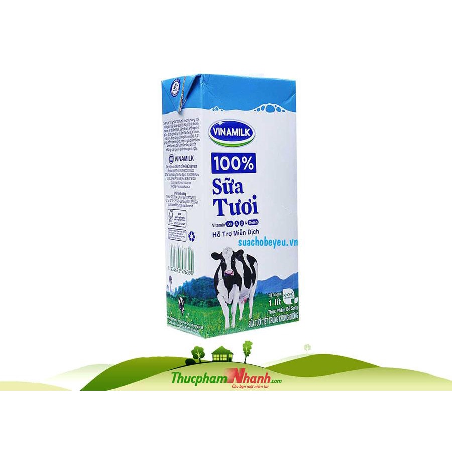 Sữa tươi tiệt trùng không đường Vinamilk - Loại 1 Lít