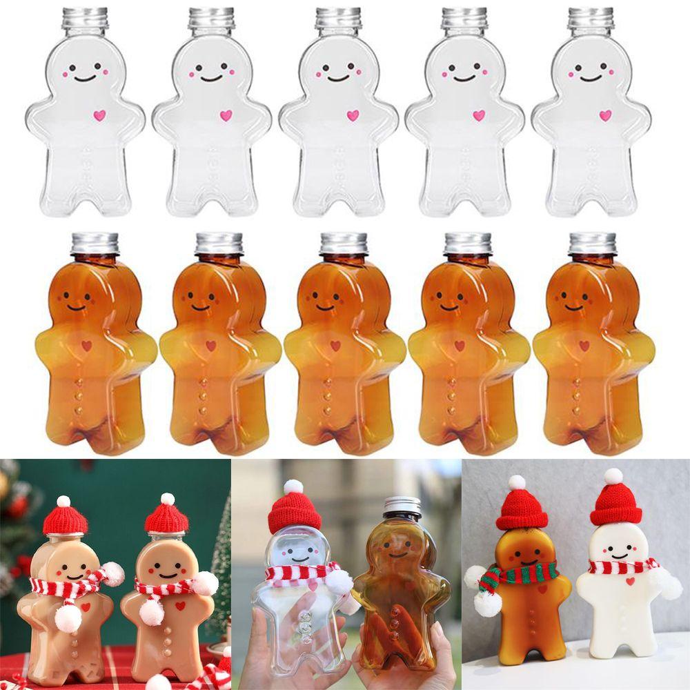 1 Bình Nước Nhựa Trong Suốt Hình Bánh Gừng Giáng Sinh Dễ Thương