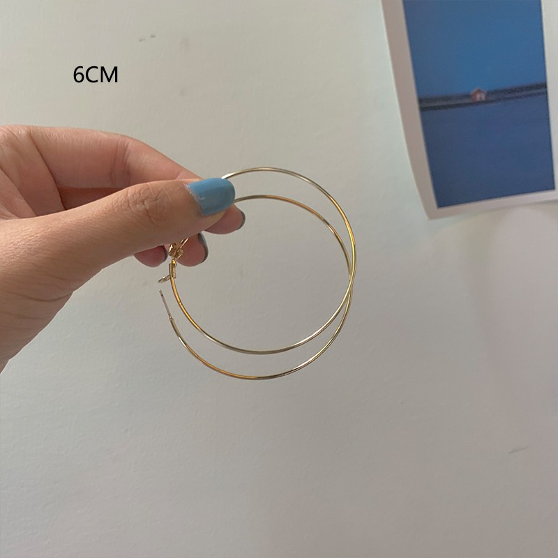 Bông Tai Hình Tròn Đơn Giản Theo Phong Cách Hàn Quốc Dành Cho Nữ