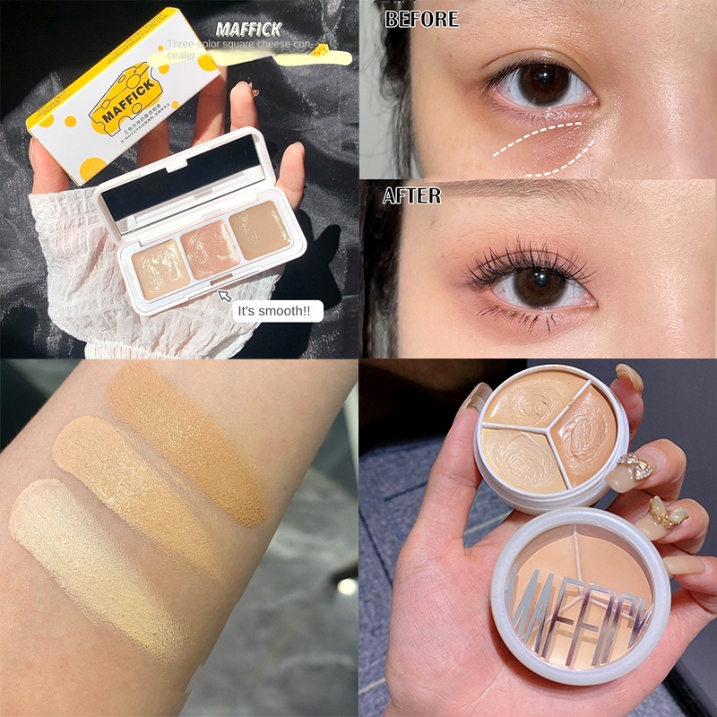 Bộ Kem Che Khuyết Điểm 3 Màu Che Phủ Đốm Đen Làm Sáng Da Chống Thấm Nước