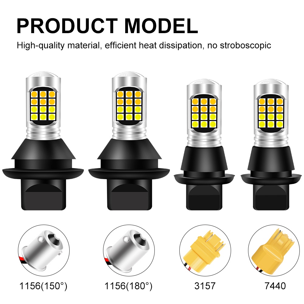 Bộ 2 Đèn Led Tín Hiệu 1156 BA15S P21W PY21W T20 7440 3157 Chất Lượng Cao