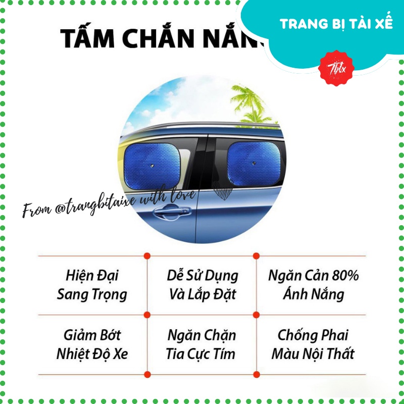 Tấm che nắng cửa kính ô tô dạng miếng chắn nắng kính lái kính sau xe hơi cao cấp giá rẻ phủ bạc hình tròn