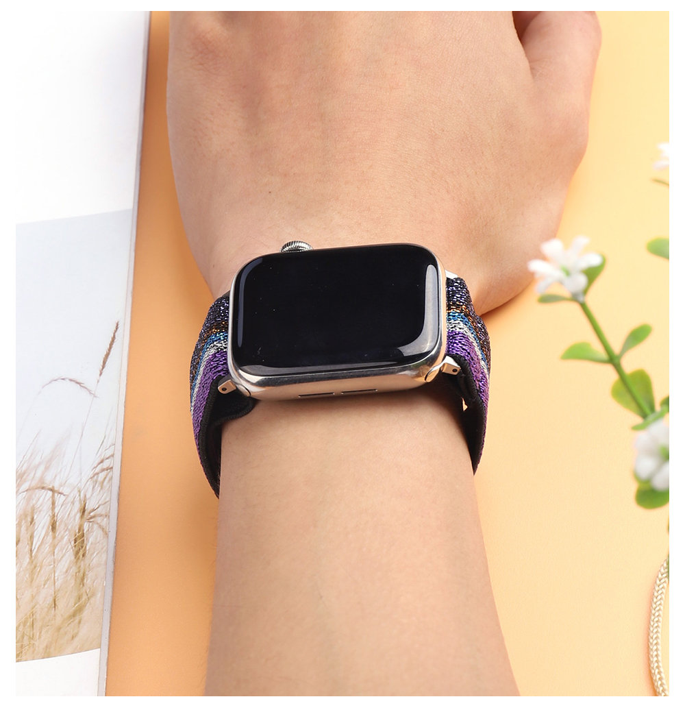 Dây Đeo Sợi Nylon Co Giãn Cho Đồng Hồ Thông Minh Apple watch Band SE 6 5 4 3 2 1