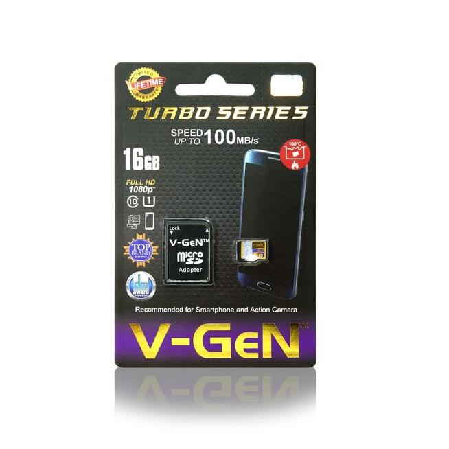 Thẻ Nhớ Micro Sd 16 Gb Turbo Series Class 10 100mb / S V-Gen