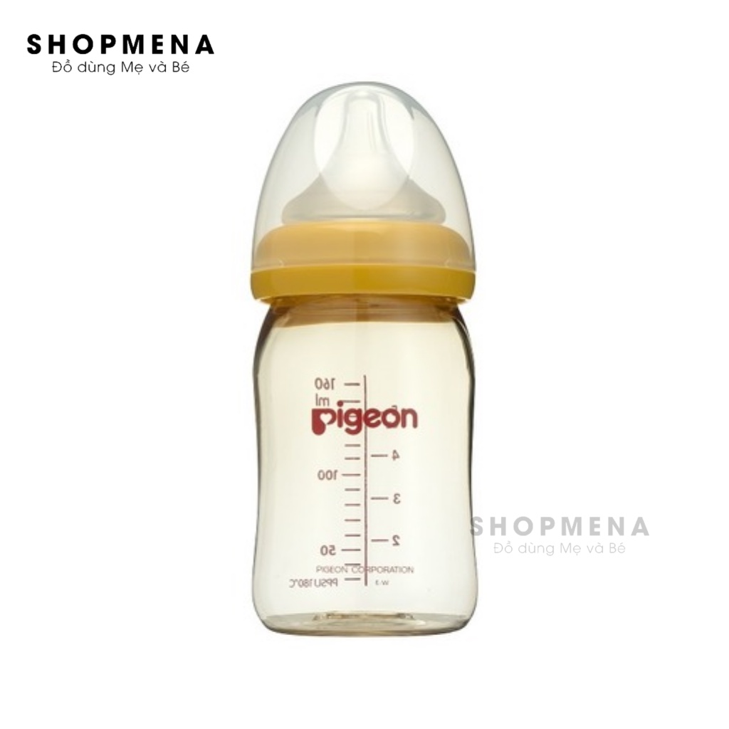 Bình Sữa Cho Bé PIGEON Softouch Núm Ti Cổ Rộng Nhu Động Linh Hoạt Chất Liệu Nhựa An Toàn Cho Trẻ 160ml/240ml