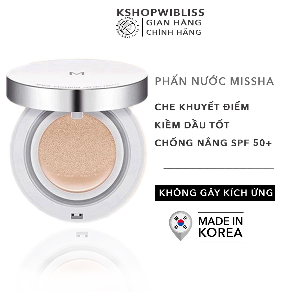 Phấn nước Missha che phủ Hoàn Hảo kiềm dầu missha M magic cushion SPF 50+ PA+++ 15g