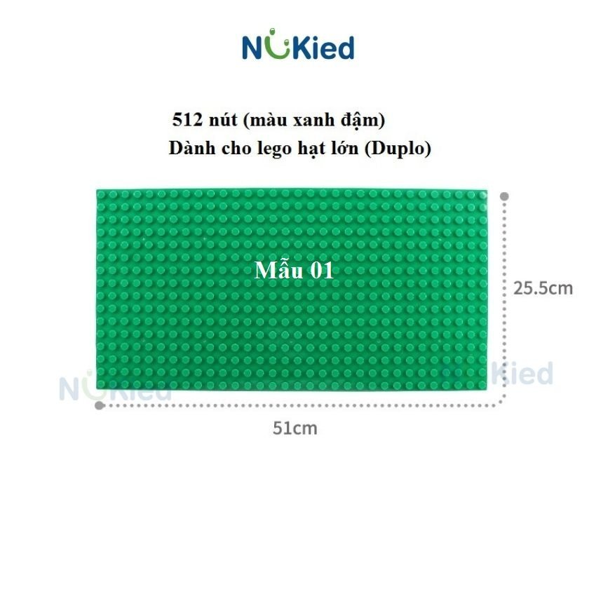 Đế Base Xếp Hình Lego Duplo KT 51x25.5cm_Hạt Lớn Gắn Đồ Chơi Lắp Ráp Cho Bé_Nukied VN