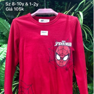 Áo cotton dài tay spiderman xuất dư