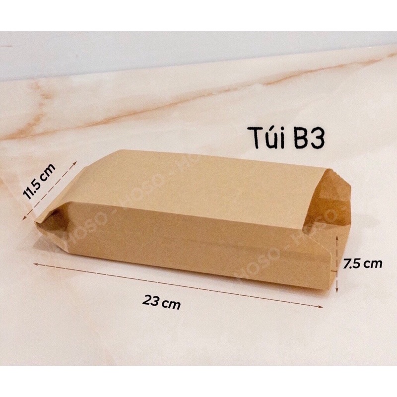 Set 100 túi giấy kraft, túi xi măng đựng bánh mỳ bánh ngọt đảm bảo an toàn, vệ sinh