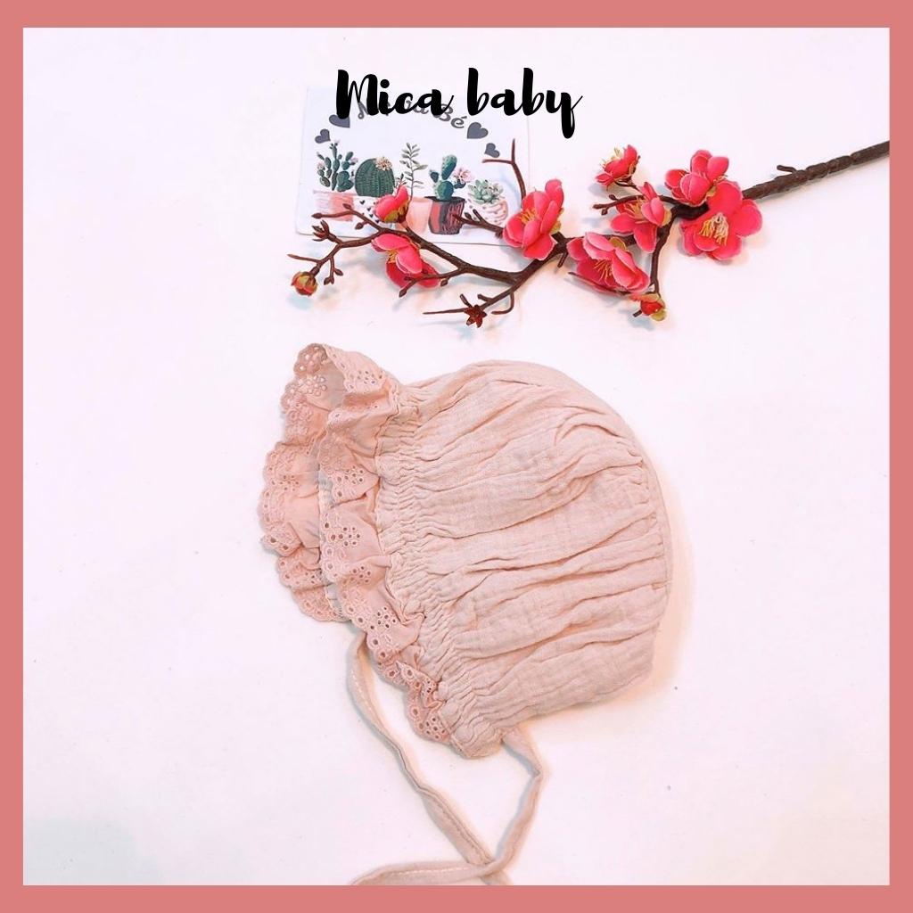Mũ tiểu thư, mũ cô gái hà lan chất xô đũi trơn đáng yêu cho bé Mica baby MTT162