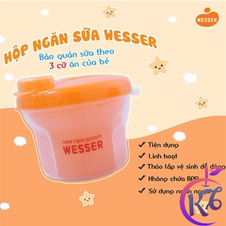 Hộp ngăn chia sữa tròn Wesser nhựa PP cao cấp 3 ngăn - hộp đựng sữa bột và thức ăn cho bé