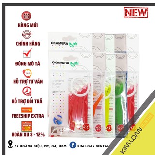 PT CARE | Sỉ 10 gói Bàn Chải Kẽ Răng dạng L nhiều size Okamura Asahi chất lượng Nhật Bản