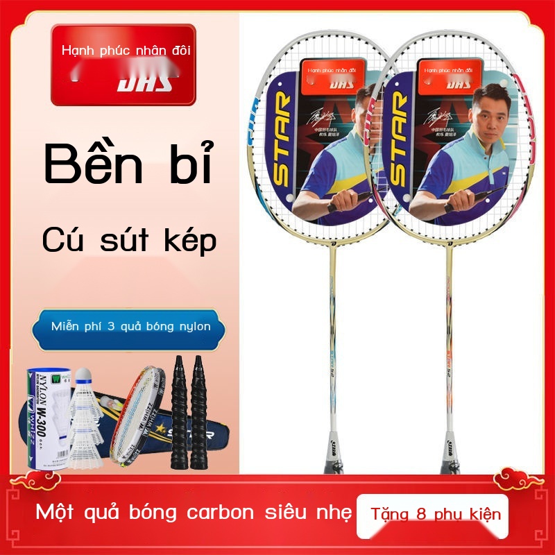 Đích thực màu đỏ hạnh phúc đôi vợt cầu lông bắn đôi cuộc thi đào tạo cho người mới bắt đầu giải trí bộ người lớn tấn côn