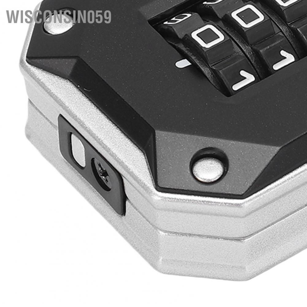 Wisconsin059 4‑Digit Combination Lock Hardened Shackle Resettable Password Waterproof for School Gym Gate Wardrobe