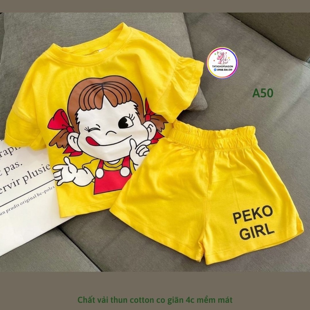 11 đến 21kg - Bộ đùi mặc nhà mát cho bé gái thun cotton mềm mát A50
