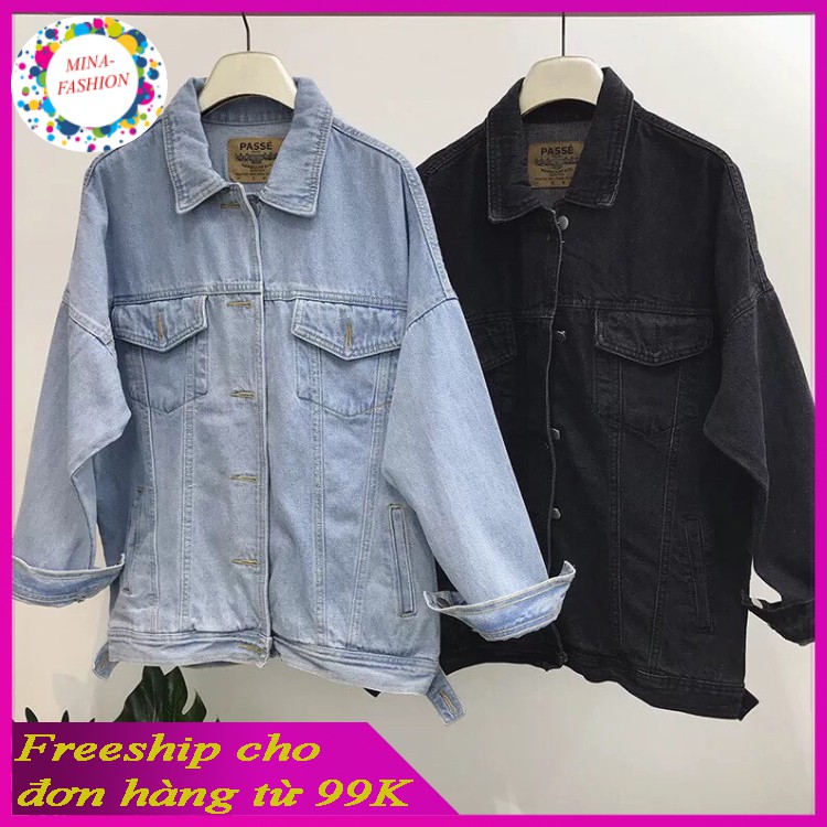 🌟HCM🌟🌺FREESHIP 99K🌺️⚡ Áo Khoác Jean Nam Nữ Xanh Trơn Đen Dành Cho Học Sinh Sinh Viên Đi Học Đi Làm ⚡