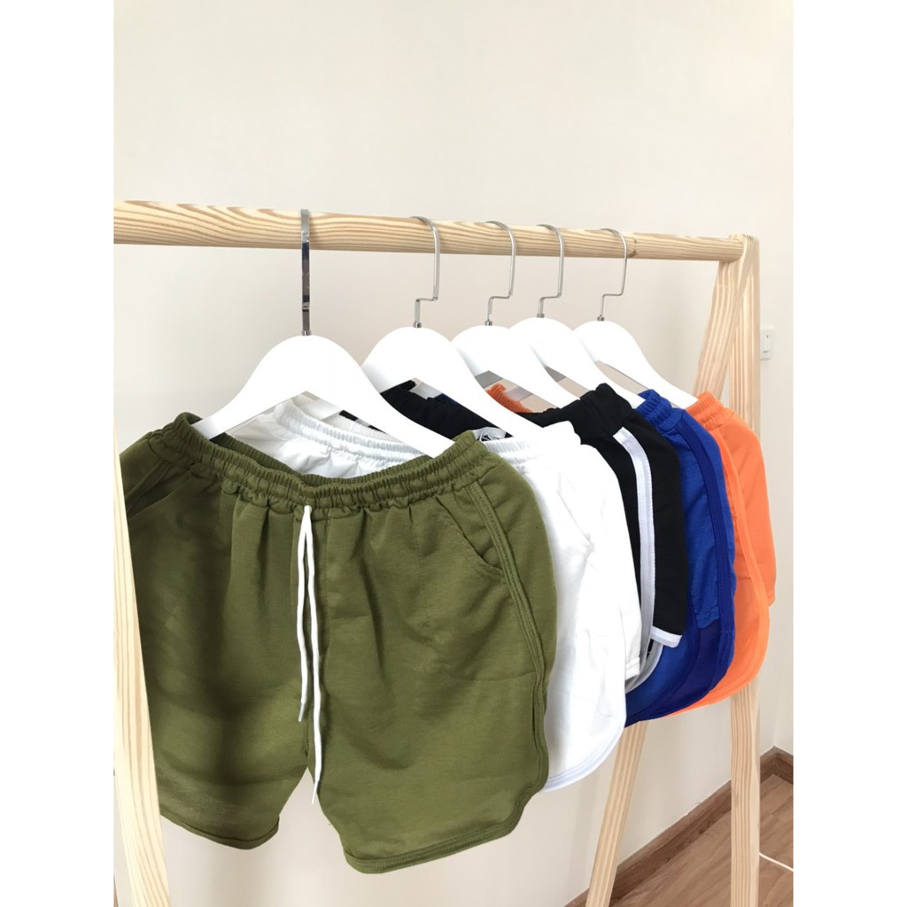 Quần nữ thái xẻ vạt, quần short nữ thể thao chất da cá trơn túi sau